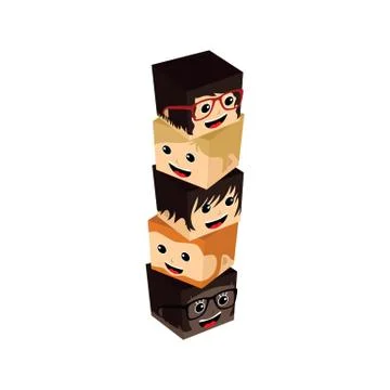 Cartoon people isometric Illustrazione stock