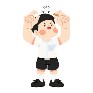 Cartoon of Person Breaking Cigarette Stock Illustration