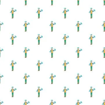 Cartoon person pattern holding documents seamless background 스톡 일러스트