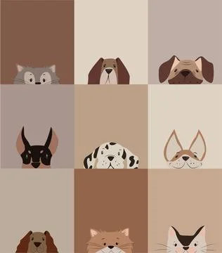 Cartoon pets Stock Illustration