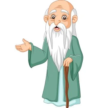 Cartoon philosopher thinker on white background Stock Illustration