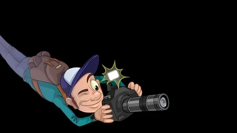 Cartoon photographer Stock Footage 121923077