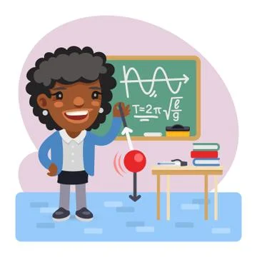 Cartoon Physics Teacher Stock Illustration