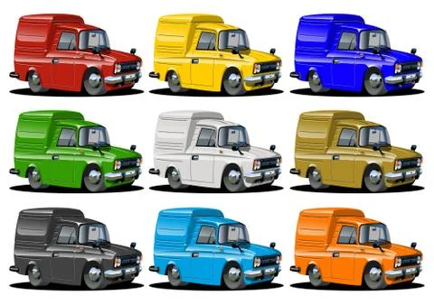 Cartoon pickups set Stock Illustration