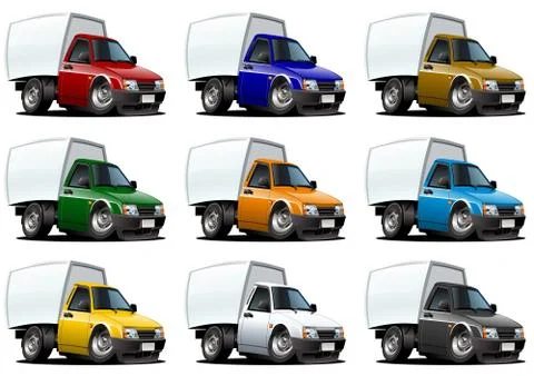 Cartoon pickups set Stock Illustration