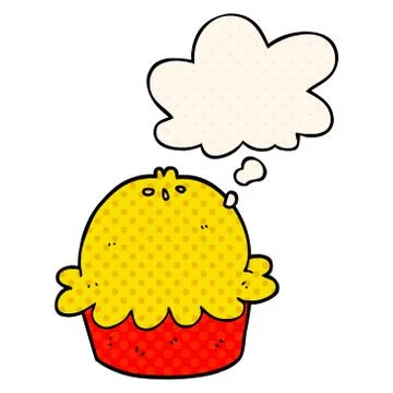 Cartoon pie and thought bubble in comic book style Stock Illustration