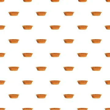 Cartoon pie crust baking dish seamless pattern イラスト素材