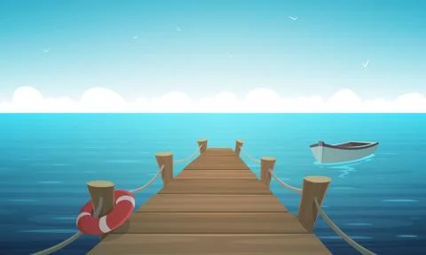 Cartoon Pier Stock Illustration