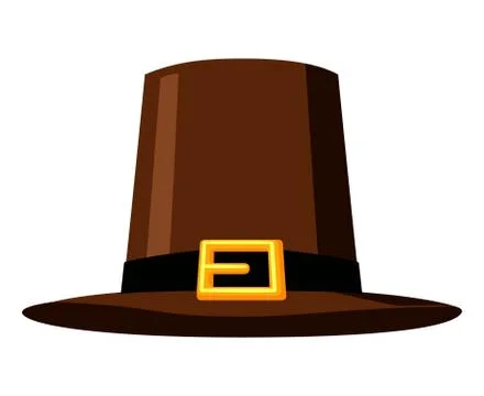 Cartoon pilgrim hat Stock Illustration