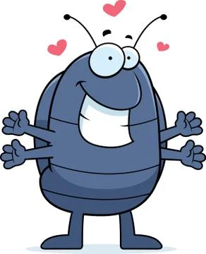 Cartoon pill bug hug Stock Illustration