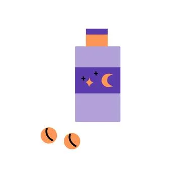 Cartoon pills for good sleep vector illustration Stock Illustration