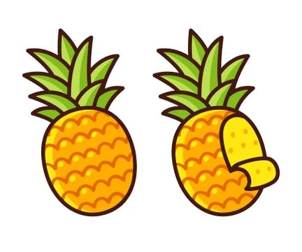 Cartoon pineapple illustration Stock Illustration