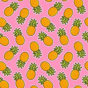 Cartoon pineapple pattern Stock Illustration
