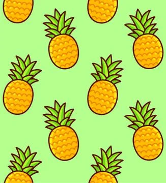 Cartoon pineapple pattern Illustrazione stock