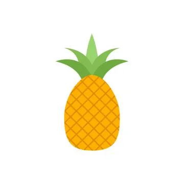 Cartoon pineapple vector cute silhouette exotic simple icon. Pineapple Stock Illustration