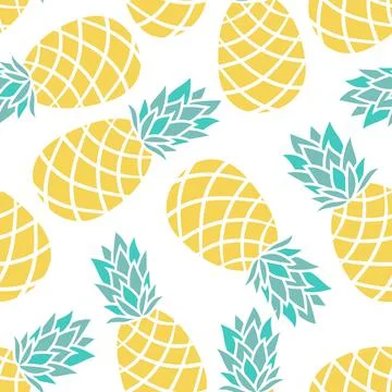 Cartoon pineapple on a white background. Stock Illustration