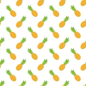Cartoon pineapple on a white background. Illustrazione stock