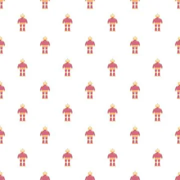 Cartoon pink robot seamless pattern technology background 스톡 일러스트