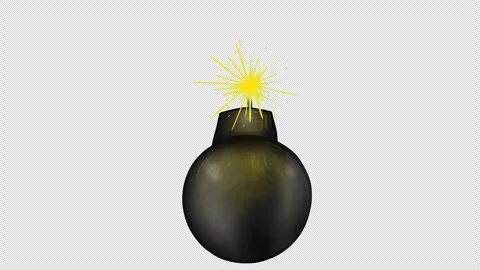 Cartoon pirate bomb explodes on blue screen. Stock Footage 311768400