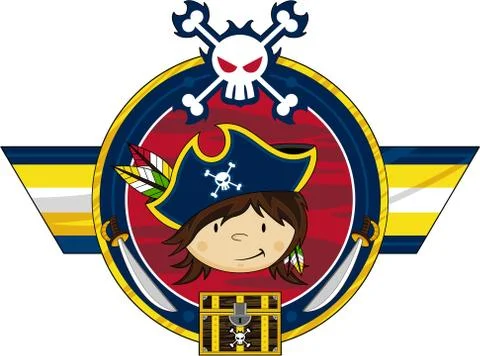 Cartoon Pirate Captain Illustrazione stock