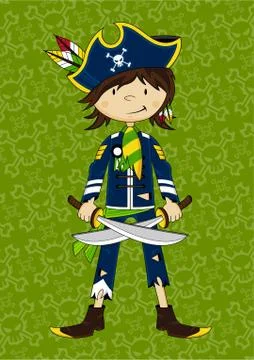 Cartoon Pirate Captain Stock-Illustration