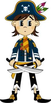 Cartoon Pirate Captain Illustrazione stock