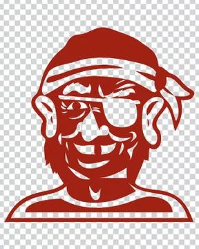 Cartoon Pirate face Stock Illustration