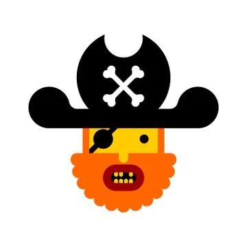 Cartoon pirate isolated. Eye patch filibuster vector illustration イラスト素材