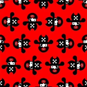 Cartoon pirate pattern seamless. filibuster background. Baby fabric texture.  イラスト素材