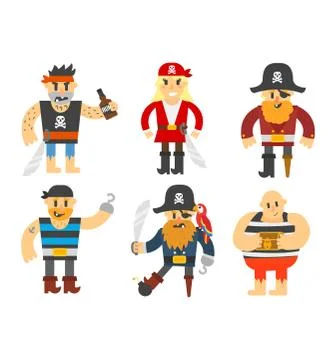Cartoon pirate vector character Stock Illustration
