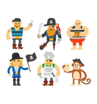 Cartoon pirate vector character Stock Illustration