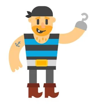 Cartoon pirate vector character Illustrazione stock