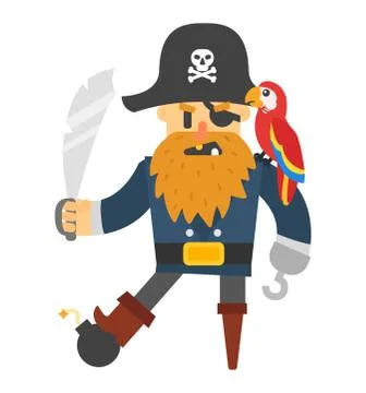Cartoon pirate vector character Illustrazione stock