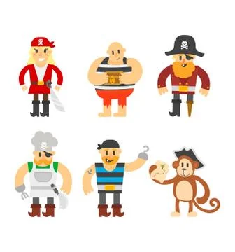 Cartoon pirate vector character Stock Illustration
