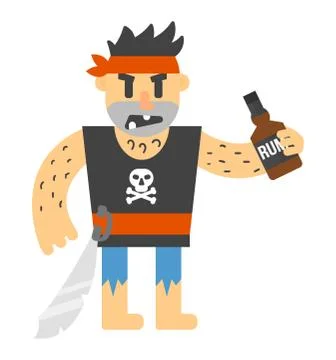 Cartoon pirate vector character Stock Illustration