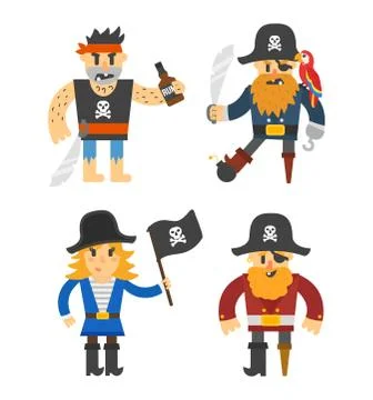 Cartoon pirate vector character Stock Illustration