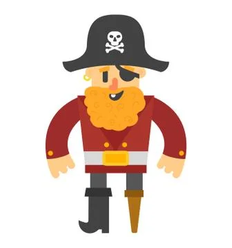 Cartoon pirate vector character Stock Illustration