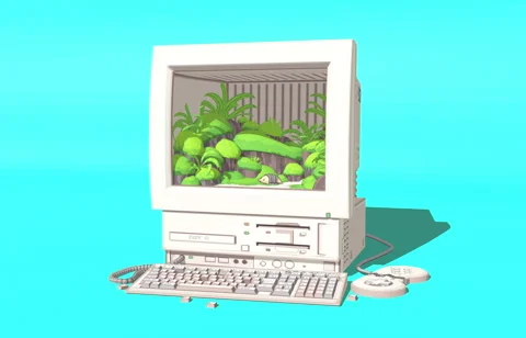 Cartoon Pixel Computer Stock Footage 316063227