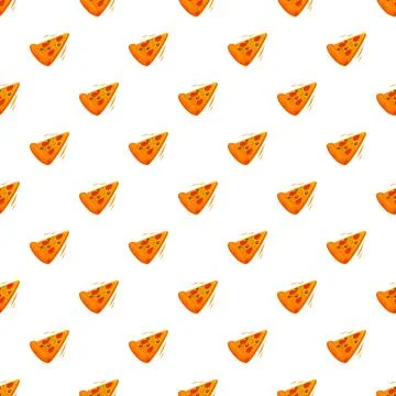 Cartoon pizza slices creating a fun and energetic food background Stock Illustration