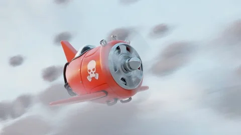 Cartoon plane flight simulation. 動画素材 203934853