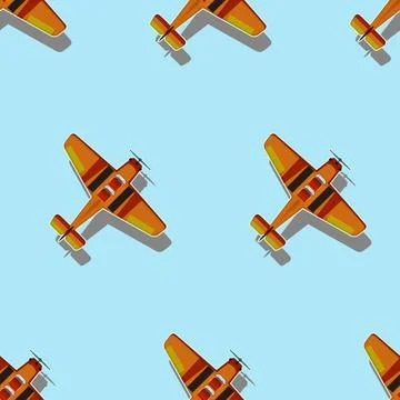 Cartoon plane seamless pattern. Vector illustration graphic design Stock Illustration