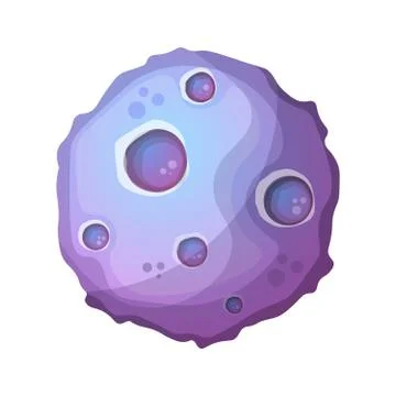 Cartoon planet with craters. Stock Illustration