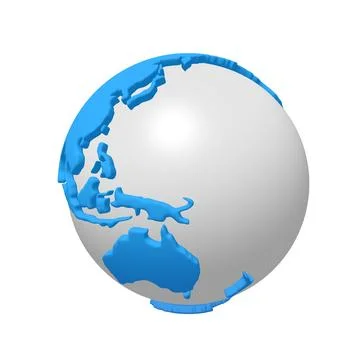 Cartoon planet Earth 3d render icon on white background Stock Photos