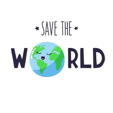 Cartoon planet Earth with letters. Vector template. Stock Illustration
