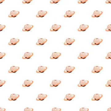 Cartoon planet pattern forming a seamless background イラスト素材
