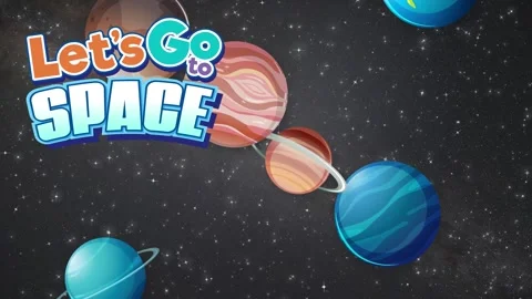 Cartoon Planets and Celestial Objects Falling Through Starry Space Background Vídeos de archivo 341378588