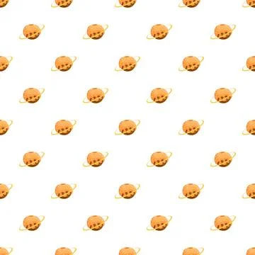 Cartoon planets forming seamless space pattern background Stock Illustration