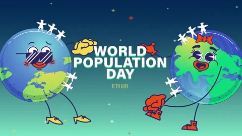 Cartoon planets with people on surface in space Stock Footage 276955216