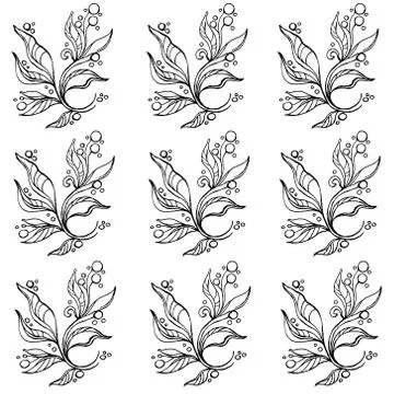 Cartoon plant leaf seamless pattern template. Vector illustration 스톡 일러스트