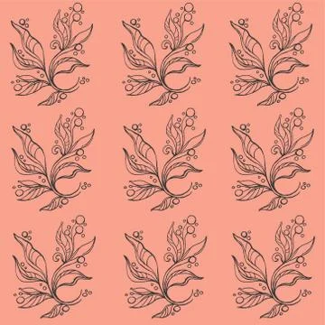 Cartoon plant leaf seamless pattern template. Vector illustration Stockillustratie